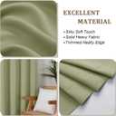 Lecloud Sage Green Room Darkening Curtains 84 Inches Long 2 Panels Set, Solid Thermal Insulated Rod Pocket Window Treatments, Solid Curtain Drapes for Bedroom Living Room, 50" W x 84" L