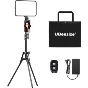 UBeesize LED Video Light Kit, Photography Lighting, 13" Studio Lights with 65" Tripod Stand and Phone Holders, Podcast Lighting for Video Recording, Make up, Live Streaming, Tiktok, YouTube