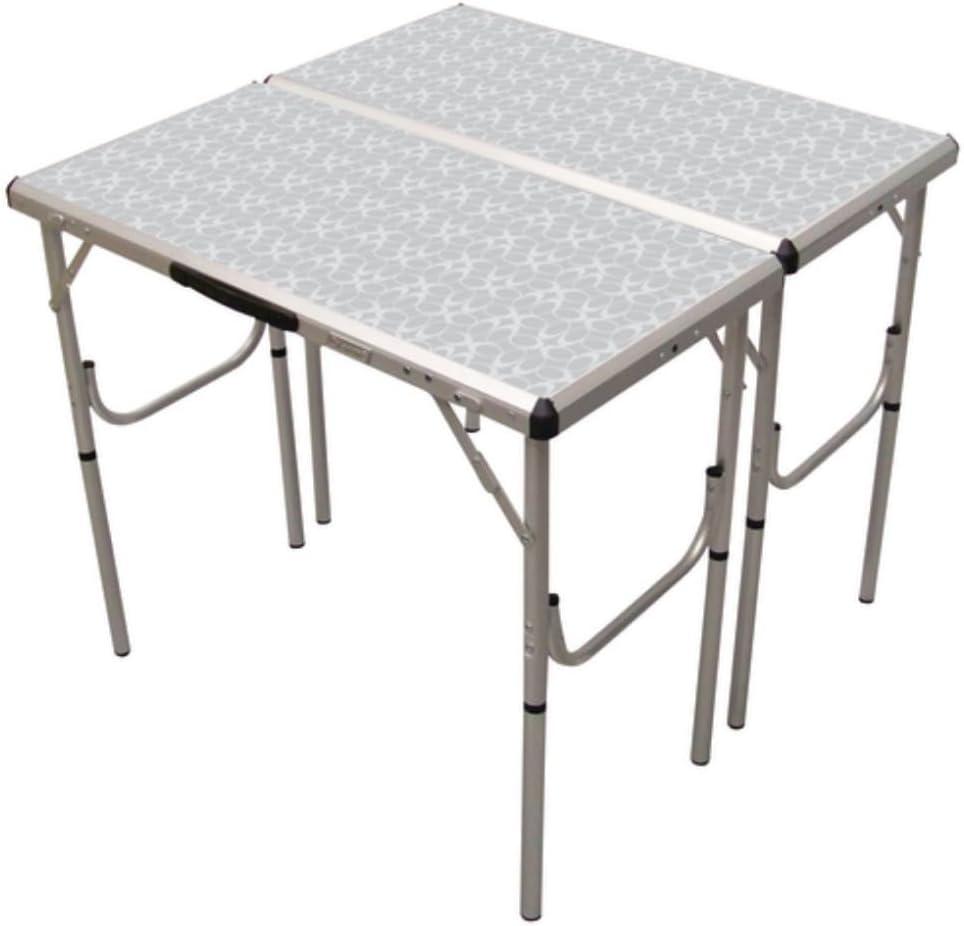 Coleman 4-in-1 Outdoor Folding Table, Lightweight Camping Table with 3 Adjustable Heights & Carry Handle, Great for Patio/Deck, Camping, Tailgating, & More, 31.5 x 31.4 x 27.6 inches