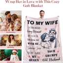 2 x weigelia to My Wife Blanket - Romantic Anniversary, Christmas & Valentines Day Gifts for Wife, Cozy Fleece & Sherpa Throw Blanket for Bed, Couch or Sofa (Rose Pink, 50" x 60")