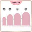 LEBENGURU Set of 2 Upgraded Wedding Arch Cover, 6.6FT,7.2FT Dusty Pink Spandex Fitted Arch Backdrop Cover, Round Top Chiara Stand Covers for Birthday Party Baby Shower Banquet Balloon Dcor