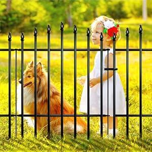 Thealyn Metal Garden Fence 36" H x 28" W (4 Panels + 1 Gate,11.6 Ft Total)