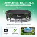 Uirway 14ft Round Pool Cover 600D Upgraded for Above Ground Pools, Heavy-Duty Solar Pool Cover with Windproof Reflective Lace-Up Drawstring, Swimming Pool Covers UV Protection, Anti-Slip Straps