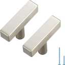 Ravinte 25 Pack 2 Inch Brushed Nickel Cabinet Handles, Square Kitchen Hardware for Cabinets & Drawers, Stainless Steel Pulls with Single Hole