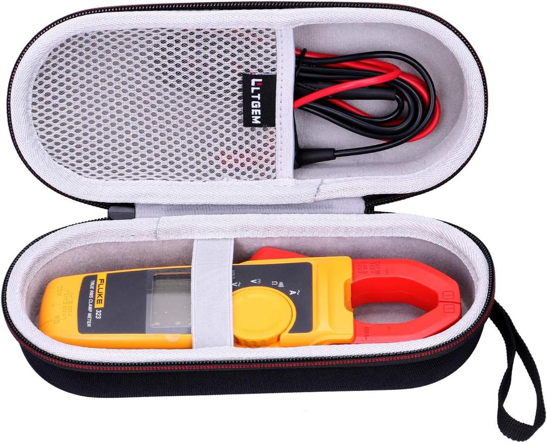 LTGEM Hard Case Compatible with Fluke 323/302+ / 301D / 324/325 Clamp Meter Clamp Multimeter AC-DC TRMS, Mesh Pocket for Accessories,(Case Only)