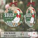 3 x Goose Christmas Ornament 2025 - Goose Gifts for Men Women, Wooden Xmas Funny Gifts for Friends Coworkers Family, Hey Silly Gooses Funny Christmas Ornaments for Tree Decorations