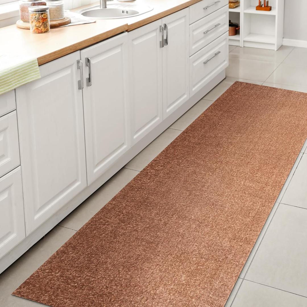 JONATHAN Y Machine Washable Terra Runner Rug 2X8 ft, Twyla Classic Solid Low-Pile for Living Room, Bedroom, Kitchen, Office, Easy-Cleaning, High Traffic, Pet-Friendly, Non-Shedding (WSH300A-28)