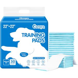 COCOYO Best Value Training Pads 30 Count | Dog Pee Pads | Super Absorbent Puppy Pads (Regular Size (22"x22"), 30 Count (Pack of 1))