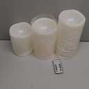 6" 8" 10" x 5" Waterproof Outdoor Flameless Candles Battery Operated LED Flickering Pillar Candles with Remote and Timer for Indoor Outdoor Lanterns, Long Lasting, Ivory White Large, Set of 3