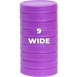 9 Pack Violet Wide Mouth Mason Jar Lids with Silicone Rings,9 Color to Choose, Plastic Mason Jar Lids,Plastic Canning Lids, Fit Ball,Kerr and More (Violet) (Purple)