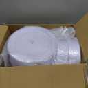 FLOWERCAT 200PCS White Plastic Plates Disposable Plates for Party - Heavy Duty Plastic Plates - 100 10" Dinner Plates and 100 7" Salad Plates for Wedding & New Year Parties and Events