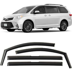 CLIM ART in-Channel Incredibly Durable Rain Guards for Toyota Sienna 2011-2020, Original Window Deflectors, Vent Window Visors, Vent Deflector, 4 pcs. - 611025