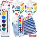 Sabary 24 Pack End of School Year Gift for Student Watercolor Paint Set Bulk with Card and Rope 8 Washable Watercolor Paint with Brush for Last Day of School Classroom Kid Art Party Favor (Heart)