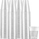 TashiBox 12 oz clear plastic cups - Disposable cold drink party cups (200)