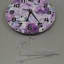 NOMEDOGYIM Purple Flowers Wall Clock Battery Operated Blooming Peony Wall Clock Silent Non Ticking Quality Quartz 10 Inch Round Easy Clock to Read for Home Office 