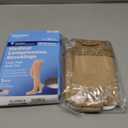 Amazon Basic Care Medical Compression Stockings, 20-30 mmHg Support, Women & Men Thigh Length Hose, Open Toe, Beige, Medium (Previously NuVein)