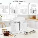Pukomc Ice Cream Maker Machine for Home Use, with Two Ice Cream Bowls,Simple Operation and Easy to Clean,White