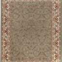 SUPERIOR Indoor Area Rug, Washable Foldable Rug, 12'x15', Green | Oversize Cotton Backing Traditional Rugs for Living Dining Room, Office, Entryway, Hallway, Kitchen, Heritage Collection