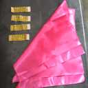 40 Pack Satin Napkins and Napkin Rings Set of 20 Hot Pink Satin Table Napkins 17 x 17 Inch, 20Pcs Silky Cloth Napkins for Wedding Party Banquets Dinner