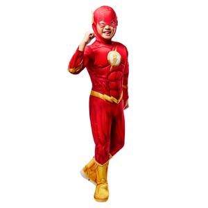 Rubies Boy's The Flash Boy's the Flash Deluxe Costume Jumpsuit and Headpiece (Medium)