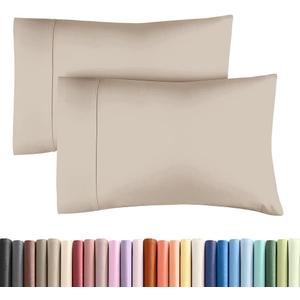Queen Pillow Cases - 2 Pack - Super Soft Pillowcase Covers - Envelope Enclosure - Hotel Quality Pillow Protectors - Wrinkle Free, Fade, Shrink & Stain Resistant - Machine Washable - 20" x 30" (Wheat)