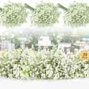 MAQIAHN 30 Baby Breath Artificial Flowers - Babies Breath Flowers Artificial Bulk Faux Flowers Bouquet White Flores Greenery Real Touch Fake Flower Arrangements Wedding Centerpieces Tables Decorations