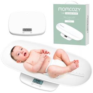 Momcozy Multi-Functional Baby Scale for Toddler, Children, Pet, Adult, Removable Scales for Body Weight & Height Measurement, Perspectives Switch, 5 Units, Digital LED Screen, Auto-Off, Up to 330lb (Regular)