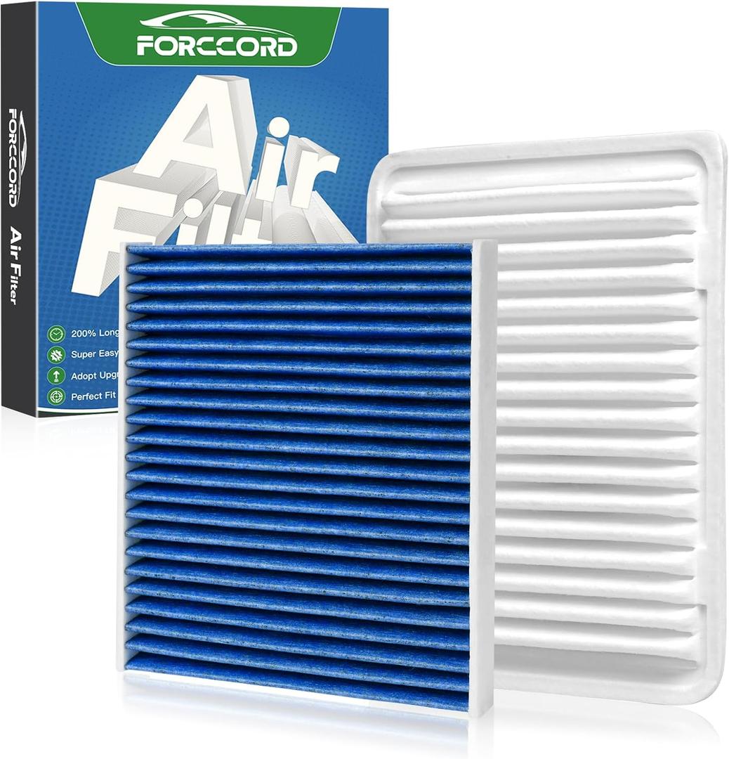 Cabin & Engine Air Filter Fit for Toyota Corolla 2009-19, Matrix 2009-14, Yaris 2007-18, Scion xD 2008-14, Vibe 2009-10 Activated Carbon Cabin Filter Replace#CF10285 CA10190 Car Accessories