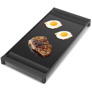 Upgraded WB31X24738 Cast Iron Griddle Replacement for GE Appliance Stove Range Cooktop, Nitrided Non-stick Coating, WB31X49806 Gas Stove Top Center Part for GE, 19.5"9" Integrated Griddle Plate
