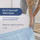 Wrap Around Dust Ruffle Bed Skirt - Sky Blue - for Queen Size Beds w/ 12 Inch Drop - Easy Fit Elastic Strap - Adjustable Pleated Bedskirt w/Brushed Fabric - Wrinkle Free, Women, Men, Kids & Teens