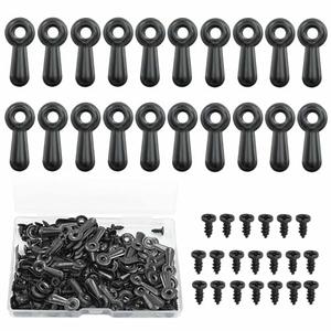 Hordion 120pcs Picture Frame Turn Button Fasteners, Picture Frame Clips Photo Frames Hardware Backing Clips with Screws for Hanging Pictures Drawing Photos, Black