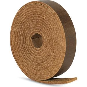 Ringsun 1/2 Inch Wide Flat Leather Straps for Crafts, Full Grain Leather Strips Cord String for Crafts, Tooling (2mm Thick 72.5 Inches Long Dark Brown)