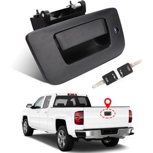 Yinlowa Locking Tailgate Handle 22755305 for 2008-2014 Chevrolet Chevy Silverado GMC Sierra 1500 2500 3500 Tailgate Latch Handle with Bezel & Lock Cylinder
