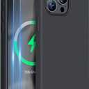 Miracase Compatible with iPhone 15 Pro Max Case, [Soft Anti-Scratch Microfiber Lining], Liquid Silicone Case Gel Rubber Shockproof Drop Protection Phone Case for iPhone 15 Pro Max(Black)