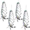 Sfcddtlg 4Pcs Bird Repellent Spiral Reflectors-15.8 Inch Hanging Reflective Bird Deterrent Device for Drive Birds Woodpeckers Pigeons Geese Away from The House Garden Swimming Pool