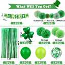 37 Pcs St Patricks Day Decorations Set - Shamrock Lucky Banner Foil Fringe Backdrop Green Balloons Paper Fan Tissue Pom Poms Irish Decor for Home Saint Patrick Party Supplies