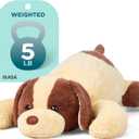 IKASA 5lbs Weighted Stuffed Animal Dog,27.5 inches Plush Toy Giant Large Big Jumbo Soft Puppy,Huge Size Cute Fat Plushie,Gift for Kids (Light Brown Dog)