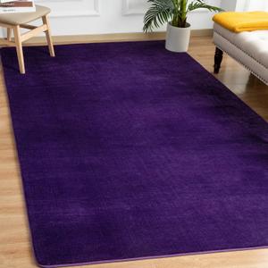 Andecor Shag Living Room Area Rug, 6x9 Purple Washable Fuzzy Bedroom Rugs, Soft Fluffy Indoor Carpets for Dorm Boys Girls Kids Room Nursery Home Decorations