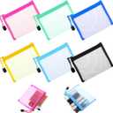 6pcs Mesh Bags with Zipper Nylon Makeup Cosmetic Bag Pouches Mini Zipper Mesh Bags Travel Organizer Case For Purse Travel Toiletry Bag For Toiletry Coin Lipstick Key Card Office Supplies Multicolor