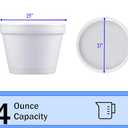 Mr Miracle Foam Bowl with Lid for Hot and Cold Foods  4 Ounce Disposable Soup Container with Vented Lid, Great for Ice Cream, Yogurt, Soup, Takeout [50 pack]