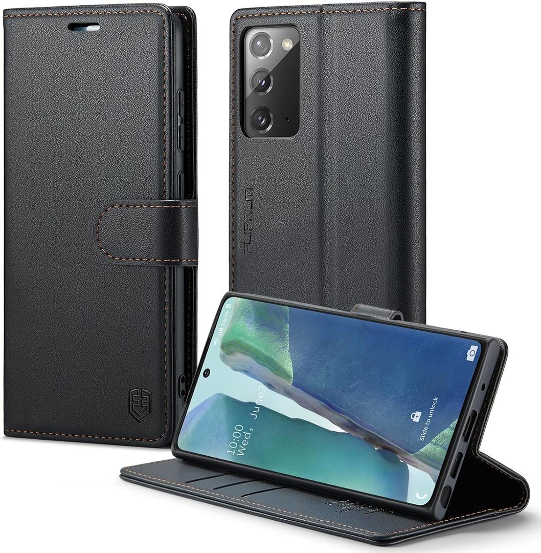 Wallet Case for Samsung Galaxy Note 20 5G, RFID Blocking Credit Card Holder, PU Leather Folio Flip Kickstand Protective Shockproof Cover for Galaxy Note 20 (Black)