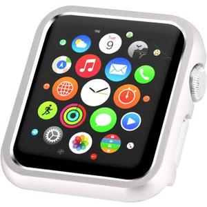 Compatible with Apple Watch Case 44mm 40mm Series 6 5 4 SE, Metal Bumper Protective Cover Aluminum Alloy Frame Bling Shiny Shockproof Protector Shell Compatible iWatch (Matte Silver, 40mm)