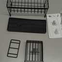 Cisily Sponge Holder for Kitchen Sink, Sink Caddy Organizer with High Brush Holder, Kitchen Countertop Organizers and Storage Essentials, Rustproof 304 Stainless Steel (Black, 9.25″)