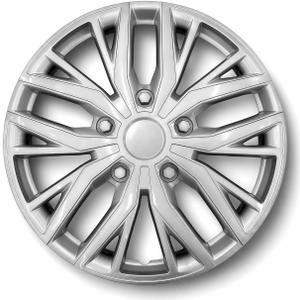 17 Inch Silver Hubcaps with Adjustable Steel Retention Rings, Premium ABS Universal Fit, Set of 4 Wheel Covers (Silver)