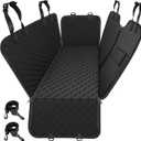 Mancro Dog Hammock for Car, 2025 Upgraded 600D Heavy Duty Waterproof & Scratch-Resistant Dog Car Seat Cover, Back Seat Pet Cover for Dogs with Sedan, Trucks and SUVs, Standard, All Black