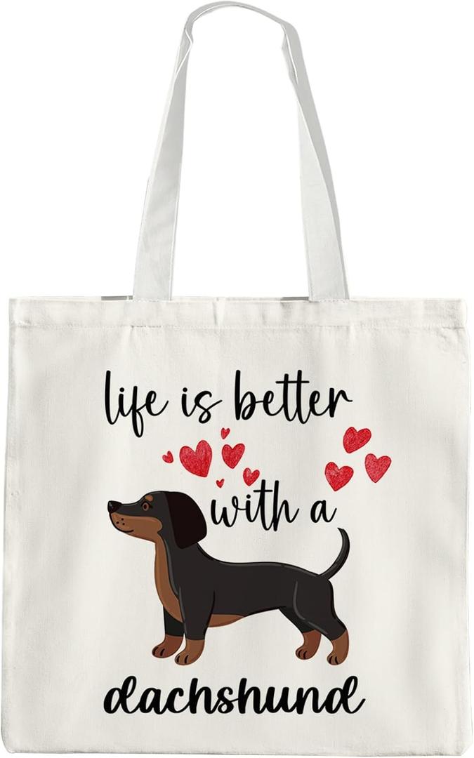 Dog Lovers Women's Reusable Canvas Tote Bag for Dog Owners
