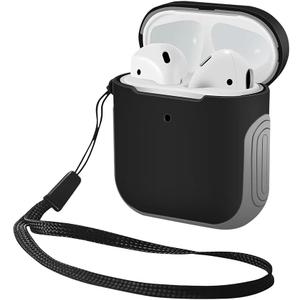 WITHit Sport Cover Compatible with Apple AirPods, Soft, Durable Silicone and Hard Protective Shell, Protective Earbud Cover  Wireless Charging Compatible AirPod Case (Black/Grey)