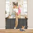 Reinforced 26 Inch Tall Retractable Dog Gate to Step Over 55" Wide Short Mesh Baby Gate Retractable Baby Gate for Doorway Low Outdoor Retractable Gate Small Pet Gate for Stair Puppy Gate for The House (Black)