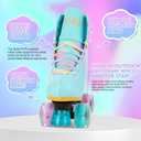 LIKU Quad Roller Skates for Girl and Women with All Wheel Light Up,Indoor/Outdoor Lace-Up Fun Illuminating Roller Skate for Kid