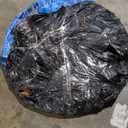 42" Round Patio Table with Umbrella Hole, Metal Outdoor Dining Table for Garden, Backyard and Deck, 4 Person Round Patio Dining Table for Outside, Walnut